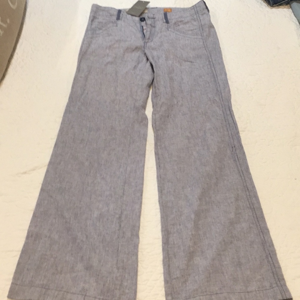 Anthropologie Lightweight soft navy wide/flare